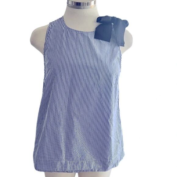 J. Crew Blue and White Striped Tank Top - Picture 2 of 7